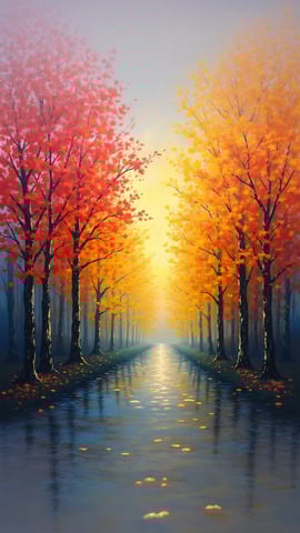 Aspen Trees with Golden Yellow Leaves in Autumn Mobile Preview