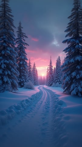 Aurora Borealis Over a Snowy Forest Mobile Preview