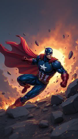 Captain America in Heroic Pose Mobile Preview