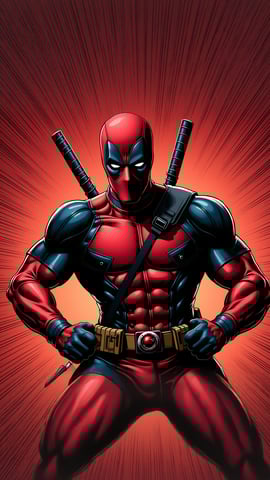 Deadpool Action Pose in Dynamic Environment Mobile Preview
