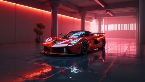 Ferrari LaFerrari Parked at a Luxurious Villa Desktop Preview