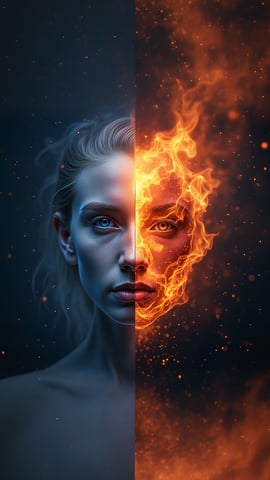 Fire and Ice Abstract Mobile Preview