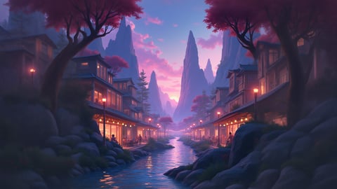 Twilight River Town Desktop Preview