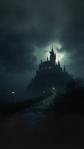 Gothic Castle on a Stormy Night Mobile Preview