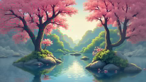 Kanzashi-Decorated Traditional Japanese Tea House Garden Desktop Preview