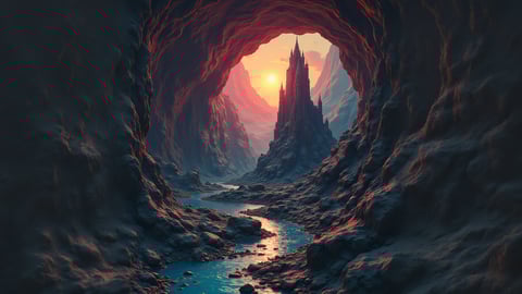 Surreal Medieval Cityscape Desktop Preview