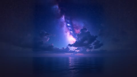 Milky Way Galaxy Over Serene Landscape Desktop Preview