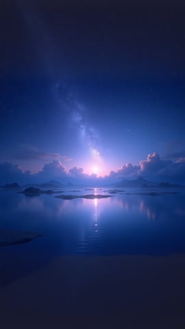 Milky Way Galaxy Over a Tranquil Lake Mobile Preview