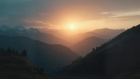 Misty Mountains at Sunrise Desktop Preview
