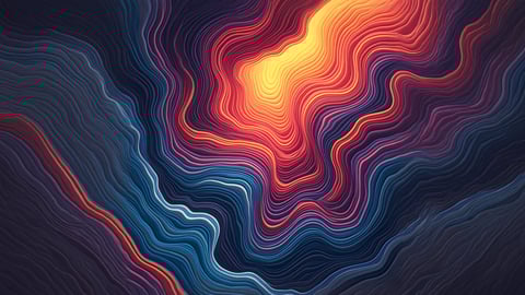 Wavy Sunset Glow Desktop Preview