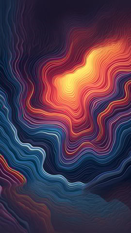 Wavy Sunset Glow Mobile Preview