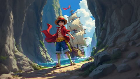 Monkey D. Luffy Exploring the Grand Line Desktop Preview