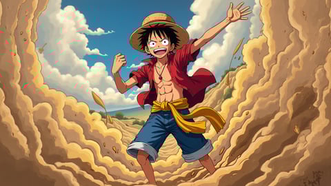 Monkey D. Luffy in a Dynamic Pose Desktop Preview