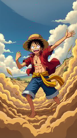 Monkey D. Luffy in a Dynamic Pose Mobile Preview