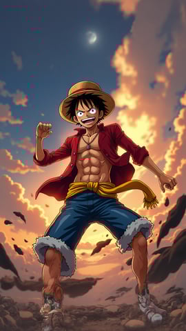 Monkey D. Luffy in a Dynamic Pose Mobile Preview