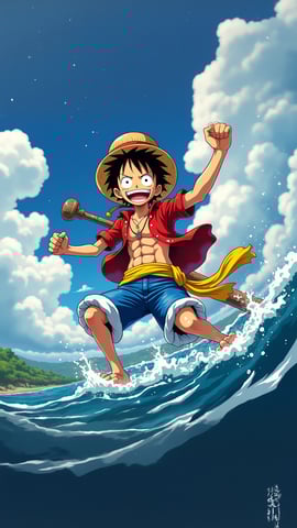 Monkey D. Luffy Sailing on the Thousand Sunny Mobile Preview