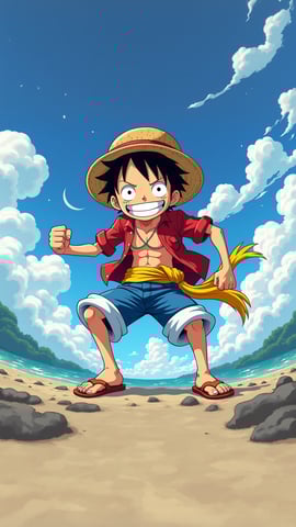 Monkey D. Luffy on the Thousand Sunny Mobile Preview