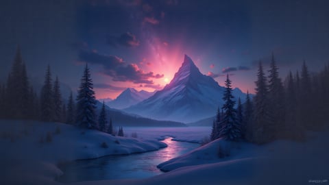 Mount Denali under a Starry Sky Desktop Preview