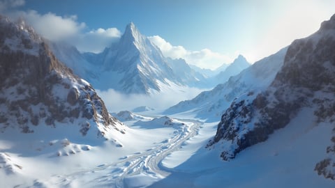 Mount Everest in Winter Desktop Preview