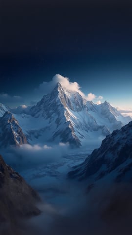 Mount Everest Under a Starry Sky Mobile Preview