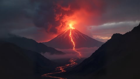 Mount Vesuvius Eruption: Lava Flows and Ash Clouds Desktop Preview