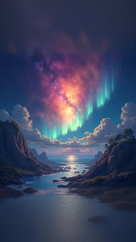 Northern Lights Illustration Mobile Preview