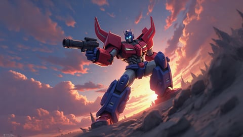 Optimus Prime and Bumblebee: Epic Battle Scene Desktop Preview