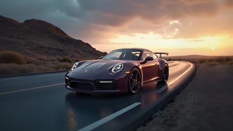 Porsche 911 Carrera on Coastal Road Desktop Preview