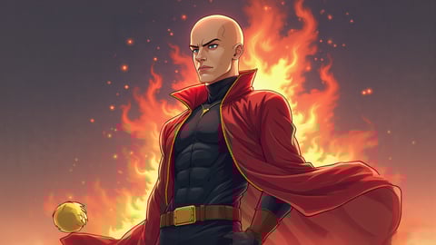 Saitama Standing Heroically Desktop Preview