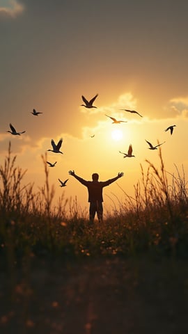 Silhouettes of Birds in Flight Mobile Preview