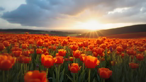 Sun-Drenched Poppies in a California Field Desktop Preview