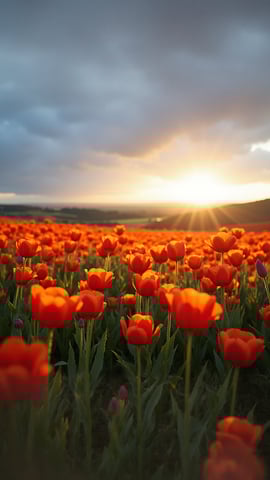 Sun-Drenched Poppies in a California Field Mobile Preview
