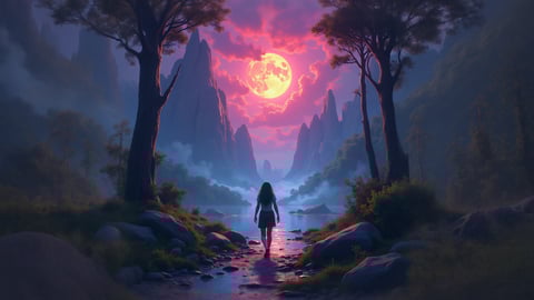 Super Mario Navigating a Mystical Forest Desktop Preview