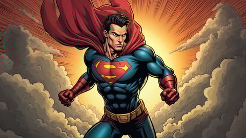 Superman Comic Book Action Pose Mobile Preview