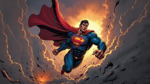 Superman in a Heroic Pose Desktop Preview