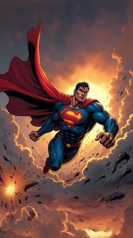 Superman in a Heroic Pose Mobile Preview