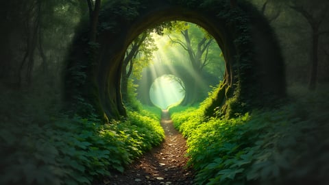 The Tunnel of Love: Green Train Tunnel in Ukraine Desktop Preview