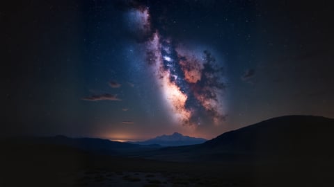 The Milky Way Over a Desert Landscape Mobile Preview