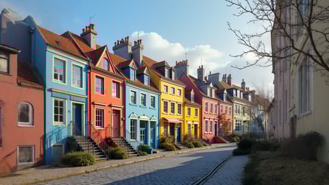 Colorful Terraced Houses of St. John’s, Newfoundland – Jellybean Row Desktop Preview