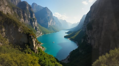 Sunlit Cliffs of the Amalfi Coast, Italy Desktop Preview