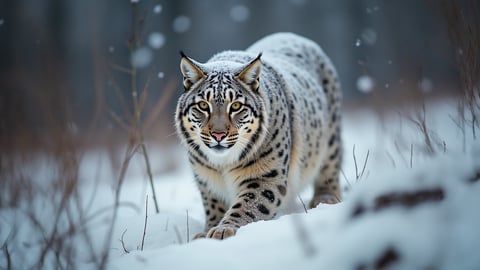 The Incredible Natural Camouflage of a Snow Leopard Desktop Preview