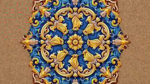 Intricate Azulejos Tilework in Lisbon, Portugal Desktop Preview