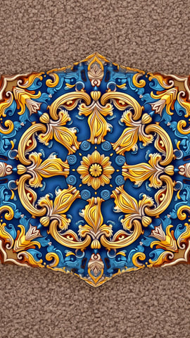 Intricate Azulejos Tilework in Lisbon, Portugal Mobile Preview