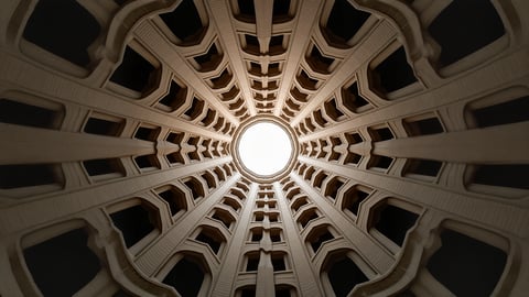 Intricately Detailed Ceiling of a Grand Sunlit Cathedral Desktop Preview