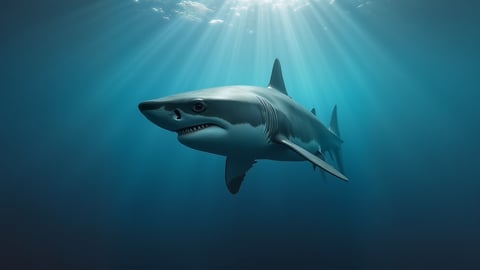 The Powerful and Streamlined Body of a Great White Shark Mobile Preview