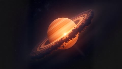 The Rings of Saturn Shimmering in Sunlight Mobile Preview