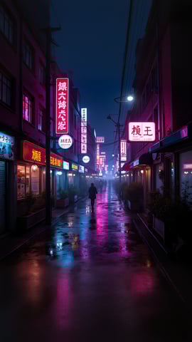 A Bustling Tokyo Street at Night Mobile Preview