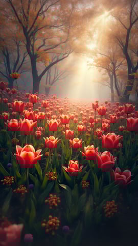 A Field of Vibrant Tulips Mobile Preview