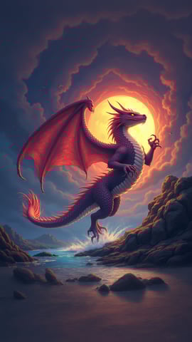 A Fierce Dragon Guarding a Treasure Mobile Preview