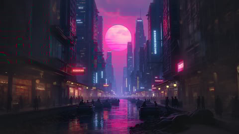 Futuristic Cityscape Desktop Preview